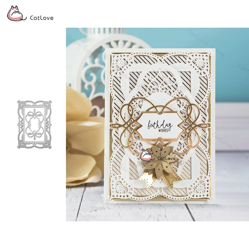 

Lace Background Metal Cutting Dies Stencils For DIY Scrapbooking Paper Card Decorative Craft Embossing Die Cuts New 2019