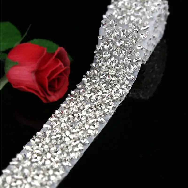 1 Yard Crystal Trim, Rhinestone Trimming, Rhinestone Applique, Bridal