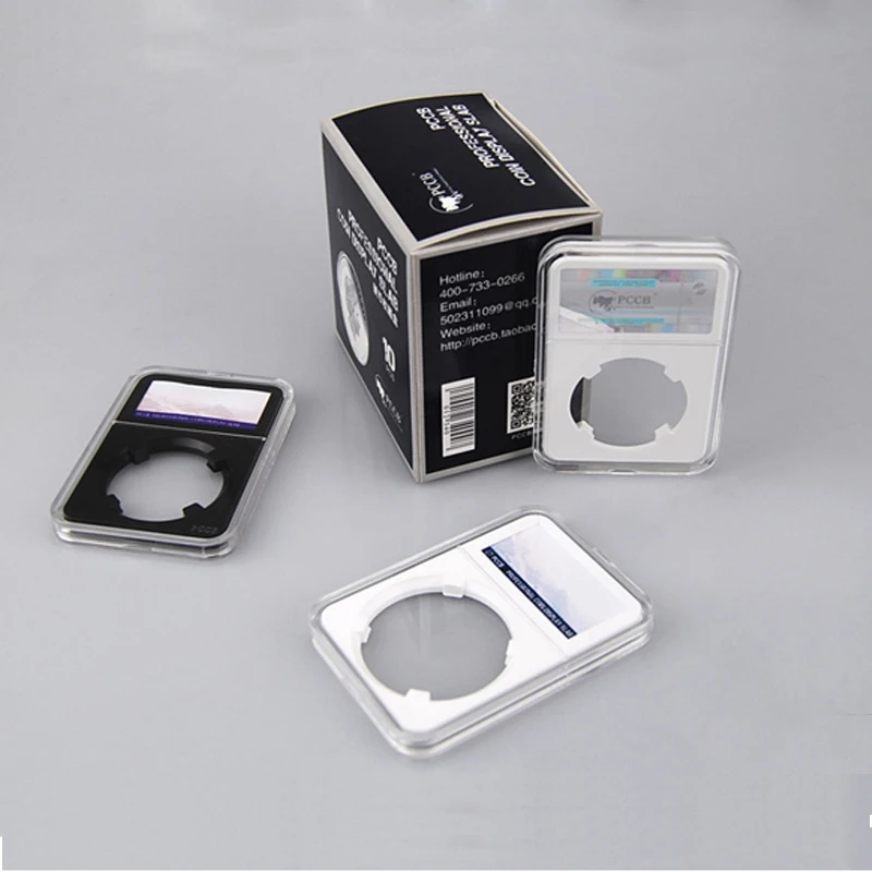 

(31mm-40mm) LOT/50PCS PCCB II Grade IDENTIFICATION COIN DISPLY SLAB / slabs white color 50PCS/box PCCB Coins slabs display