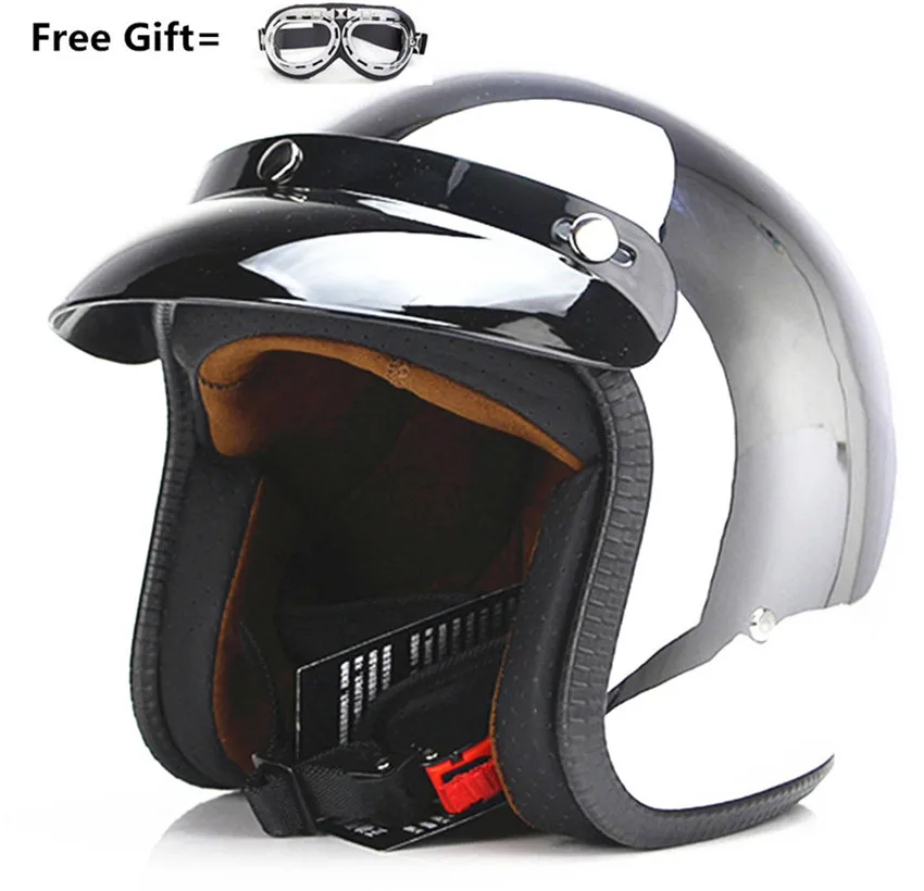 

Brands 818 Universal Motorcycle Helmet Harley Retro Open Face Cold Protection Safe Riding Scooter Headpiece with Goggle DOT