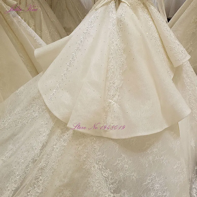 Julia Kui/Новое поступление; бальное платье; свадебное платье с длинными рукавами; блестящие Сияющие Кристаллы с жемчужинами; кружевное платье с вышивкой; Vestido de noiva