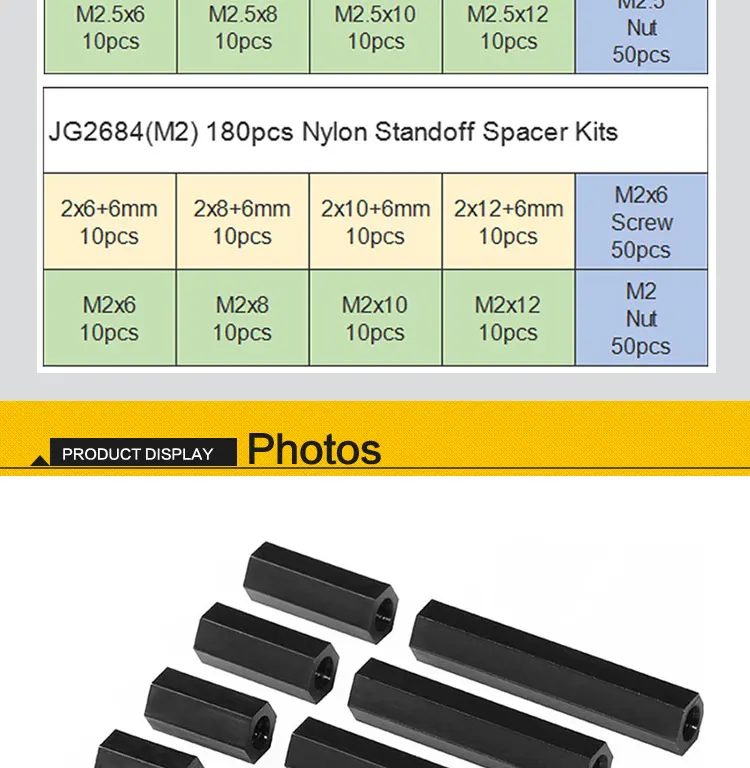 50 шт. M2 M2.5 M3 M4 черный шестигранный нейлон противостояние разделительная колонна с плоской головкой двойной пропуск Нейлон Пластик расстояние винты