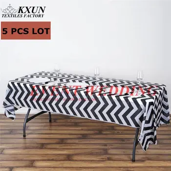 

Wholesale 5pcs Sale Chevron Satin Table Cloth Wedding Tablecloth Event Party Decoration