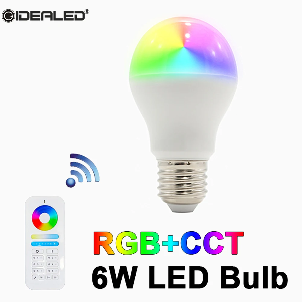 

6W RGB+CCT E27 LED bulb globe with 2.4G RF 9 modes RGB Remote Controller for home wedding party club Christmas decoration led