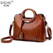 Винтажная сумка женская коричневая кожаная сумка через плечо Женская Ретро большая сумка из искусственной кожи Bolso модные большие черные сумочки для покупок