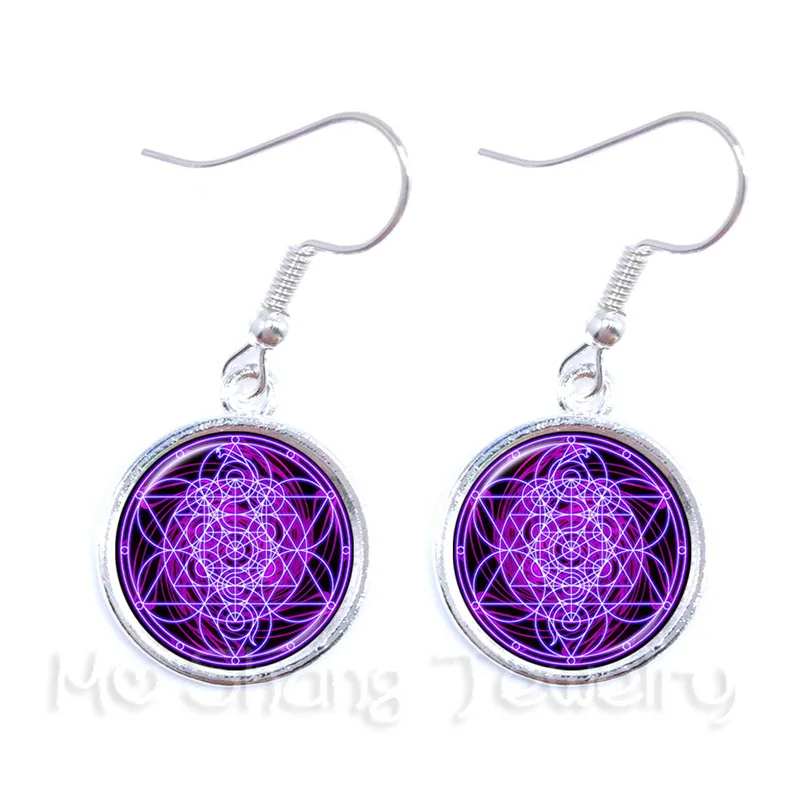 

2018 New Mandala 16mm Glass Dome Earrings OM Yoga Drop Earrings European And American Jewelry Best Gift For Her
