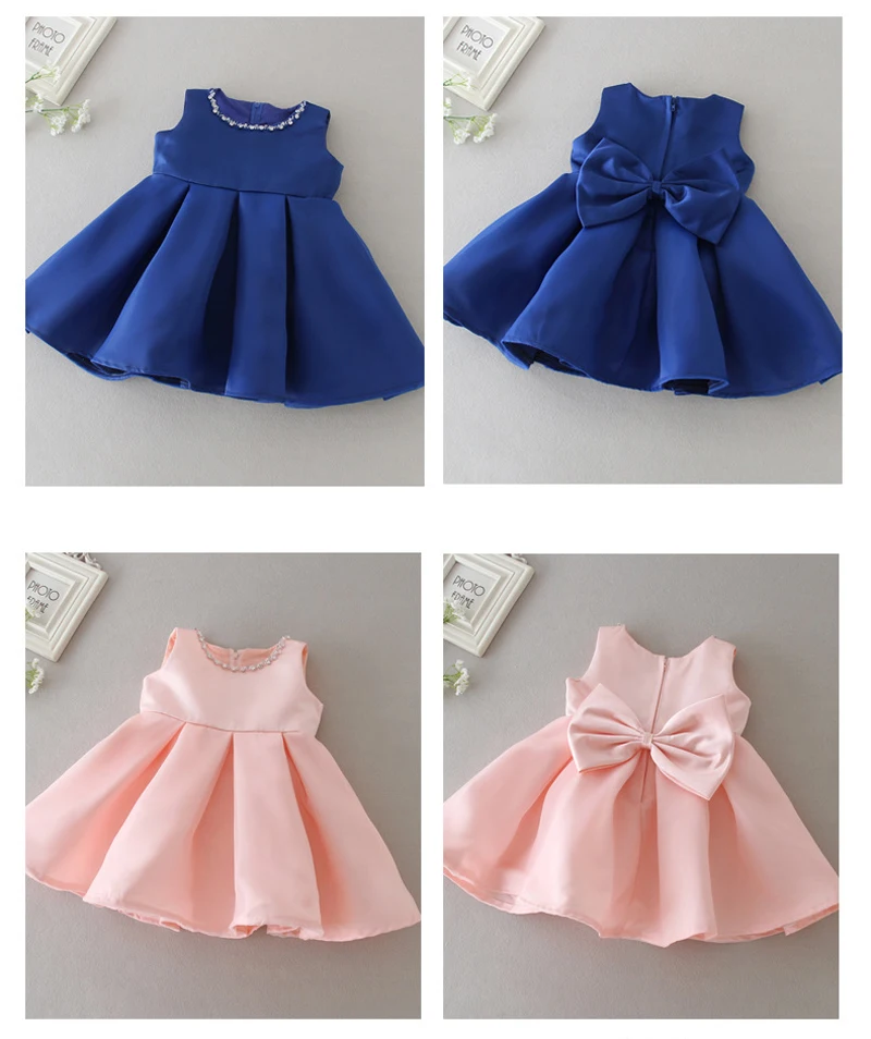 IYEAL/платья для маленьких девочек; бант для новорожденных; крестильное платье для младенца с цветочным узором; свадебные платья для девочек; цвет синий, розовый