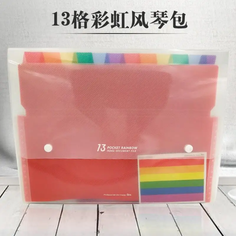 

New A4 File Organizer 13 Pockets Plastic Expanding Wallet Accordion Folders Letter Size Portable Document Clutch Bag Holder