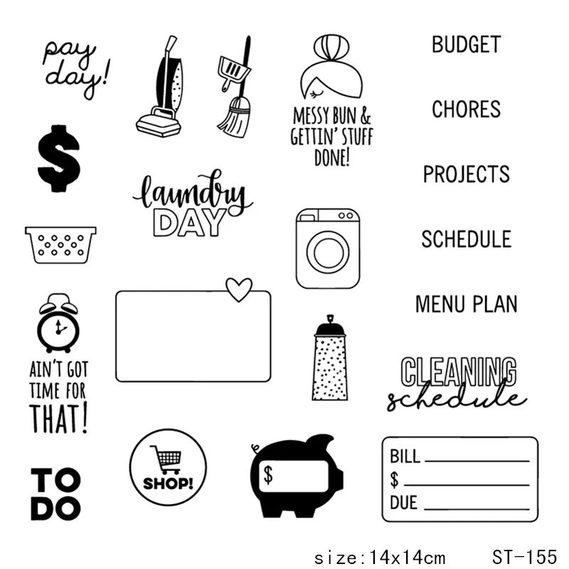 

ZhuoAng Shopping Carnival Element Clear Stamps For DIY Scrapbooking/Card Making/Album Decorative Silicon Stamp Crafts