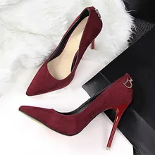 Women Pumps Brand Women Shoes High Heels Ladies Shoes Sexy Pointed Toe Thin Heels Red Black