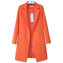 European Style Brand Candy Colors Blazer Feminino Newest Nice Autumn Winter Women Clothing Long Loose Casual Coat Women’s Jacket