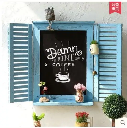 

American Village Retro Venetian Blind Window Small Blackboard Bar Cafe Meter Box Made Old Decor Message Board