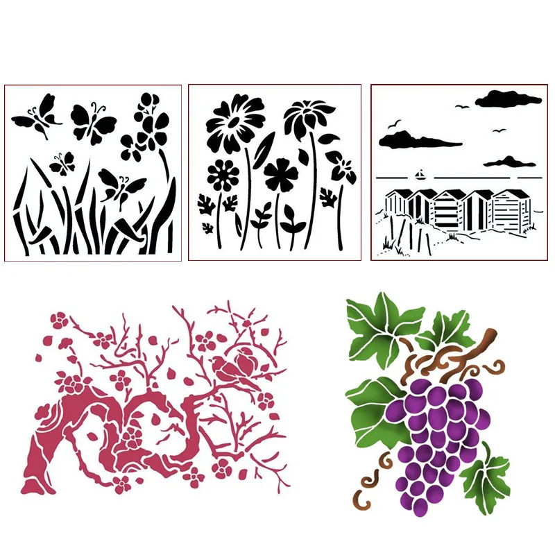 

Flowers Butterfly Plastic Stencil for Scrapbooking Decor Embossing DIY Card Making Craft Drawing Template New 2019