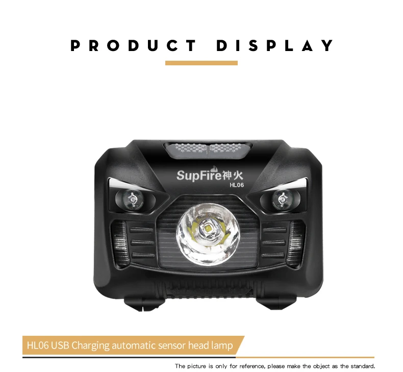 Supfire HL06 налобный фонарь CREE R5 950 лм USB Перезаряжаемый светодиодный инфракрасный налобный фонарь для ночной рыбалки с батареей