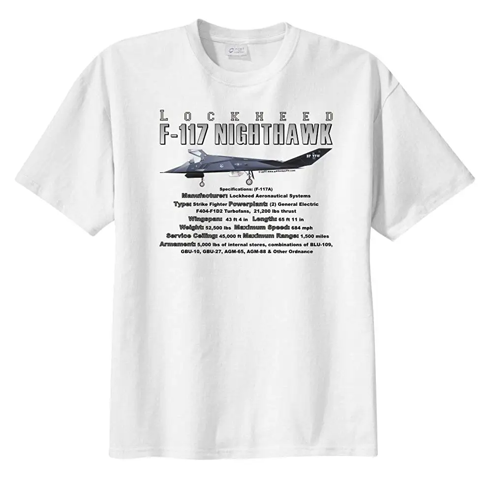 Мужская Lockheed F-117 Ночной Ястреб короткий рукав Футболка 2019 модная футболка с