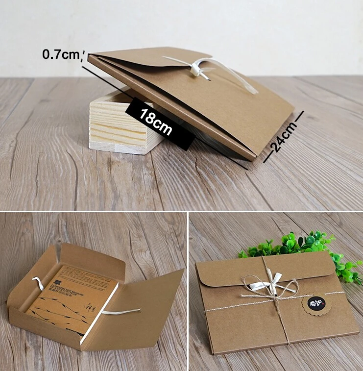 10 шт крафт-бумага форма конверта подарочной коробке шелковый шарф посылка Коробки Бумага упаковка коробки для галстуков подарок для свадьбы дня рождения посылка