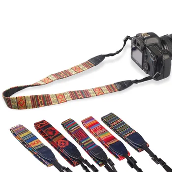 

Retro Style Double Cotton Yard Colorful Pattern Camera Shoulder Neck Sling Hand Strap Belt for SLR camera photography