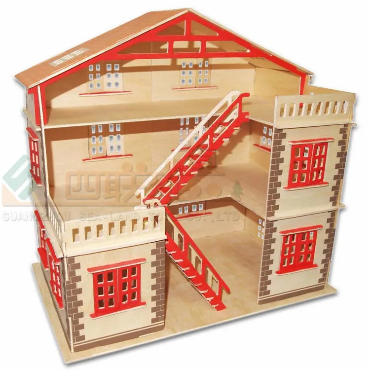 

Novelty DIY Handmade 3D Wooden Puzzle Educational Baby Toy,Assembly House Model Jigsaw Wood Toys for Children Birthday Gift