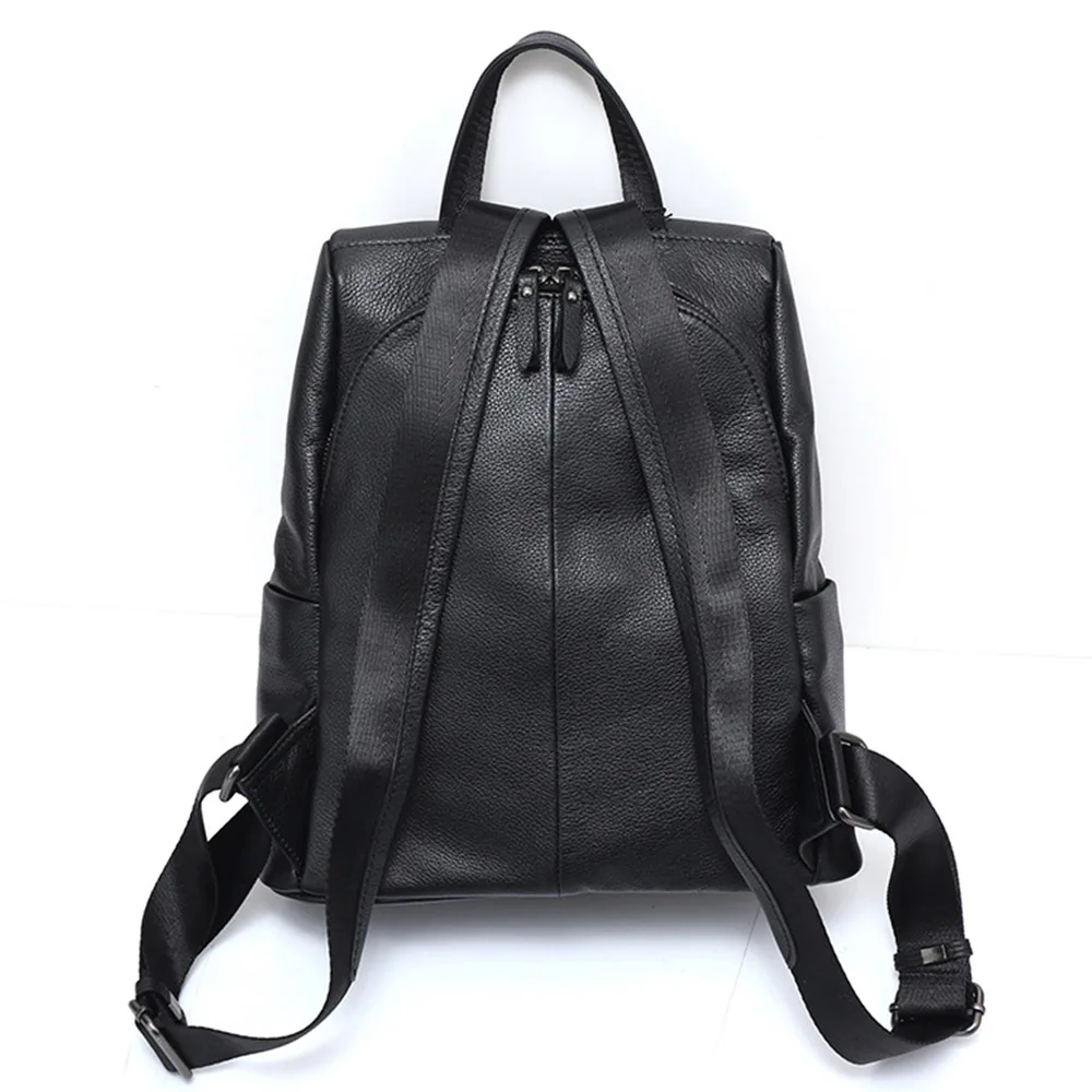  Zency Anti-theft Women Backpack 100% Genuine Leather Black Travel Bag Big Schoolbag For Girls Fashi