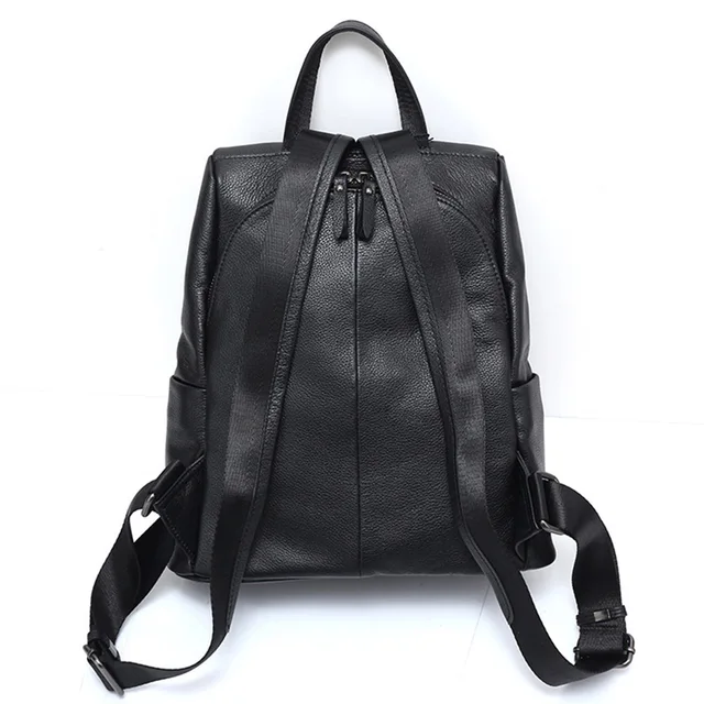 Zency Anti theft Women Backpack 100 Genuine Leather Black Travel Bag Big Schoolbag For Girls Fashion