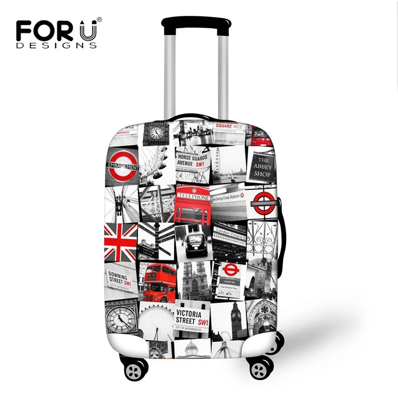 FORUDESIGNS/чехол для чемодана в стиле Парижа Лондона пейзажа плотный эластичный