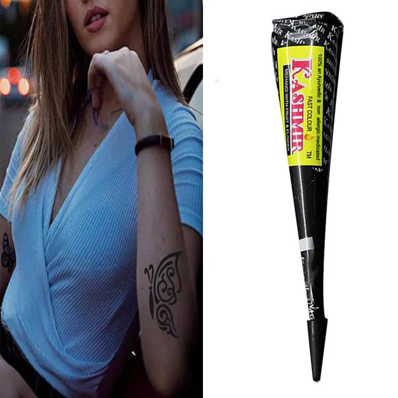 

New Body Paint Indian Henna Cones Indian Henna Tattoo Paste for Temporary Tattoo Sticker Mehndi Body Art Cream Waterproof