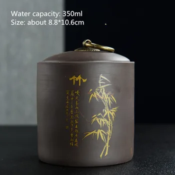 

Mini Celadon Tea Container Storage Jars Candy Caddy Purple Clay Sealed Tea Cans Jar For Kitchen Decor Retro Creative Tea Box Pot