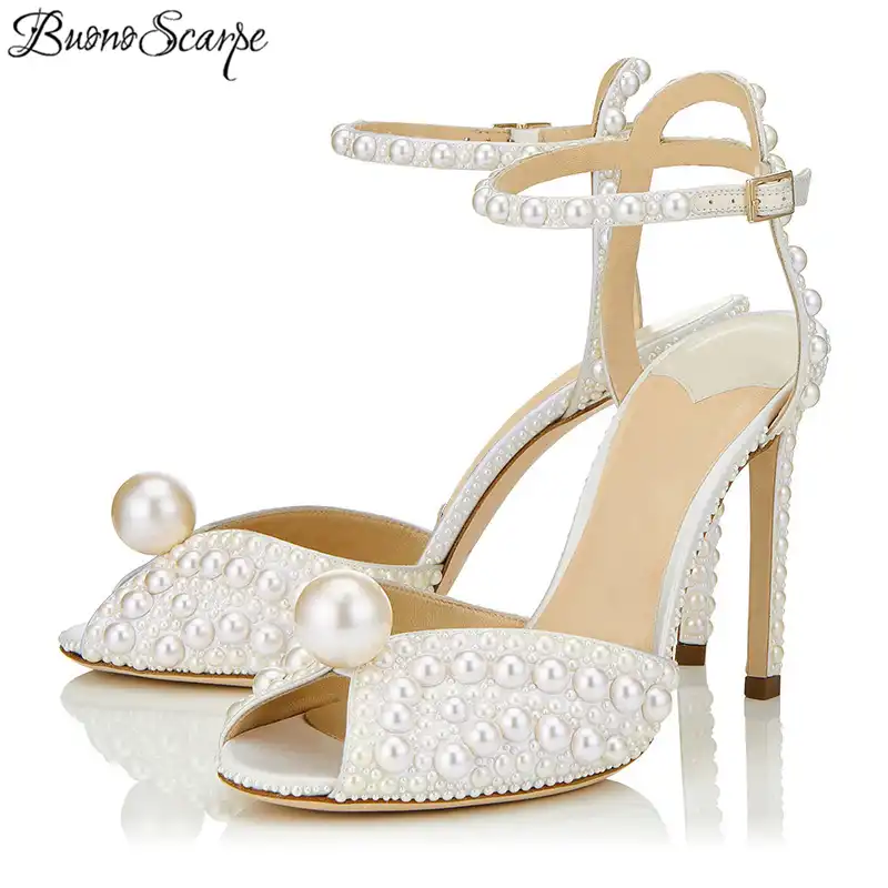 pearl wedding sandals