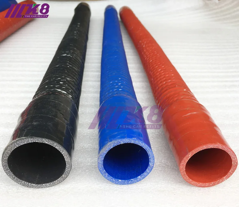 

ID:38MM 45MM 50MM replace auto bend silicone tube hose rubber steel tube pipe (Length: 400mm500MM 600MM 800MM) Red/Blue/Black