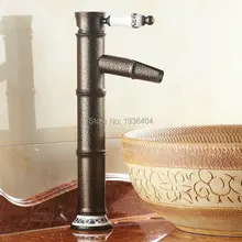 Recém luxo Single Handle estilo clássico europeu antigo Torneira da Bacia Torneira Bacia de banho de bambu quente e fria torneiras RB1039