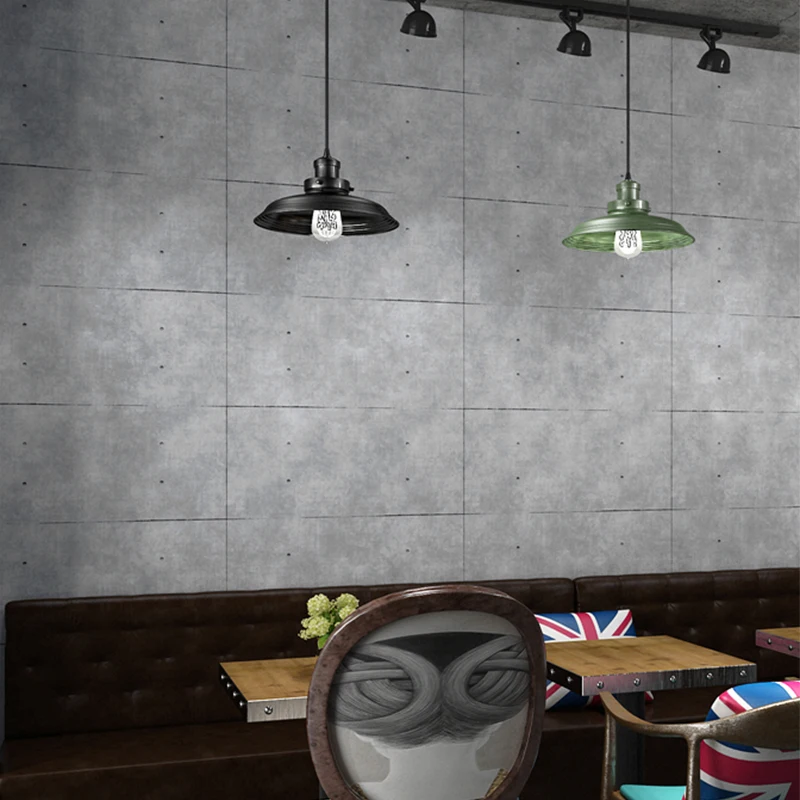 

Cement Gray Wallpaper PVC Waterproof Restaurant Bar Clothing Shop Barber Shop Industrial Style Imitation Iron Wallpaper Roll 3 D