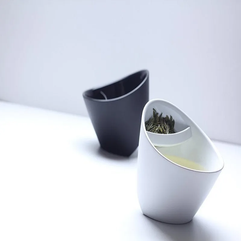 Special Design Teacup Tilt Tea Cup Tipping Teacup Personalized Smart Tea Cup Tilt Mug With Tea Infuser (Black,White) Special Design Teacup Tilt Tea Cup Tipping Teacup Personalized Smart Tea Cup Tilt Mug With Tea Infuser (Black,White)