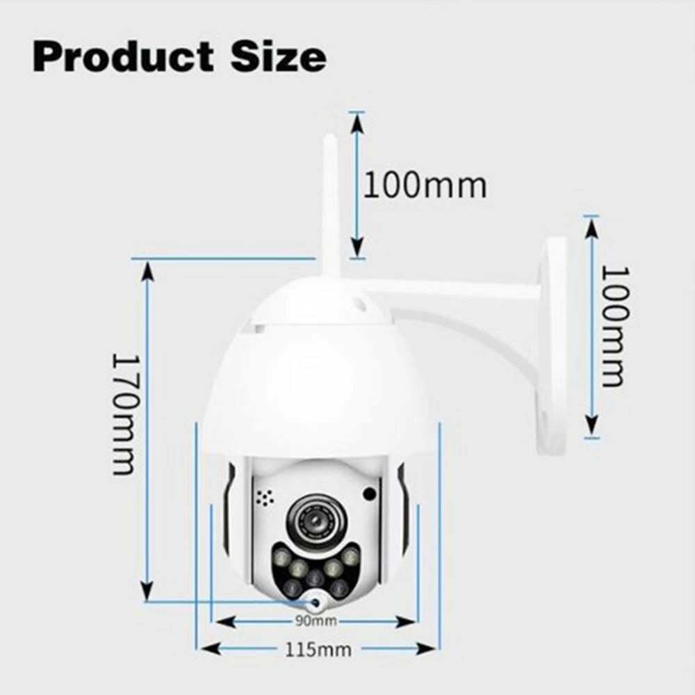 Беспроводная Wifi ip камера 1080P PTZ наружная скоростная купольная безопасности