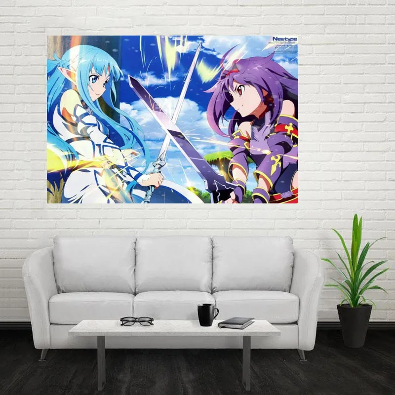 Nice Anime Sword Art Online Poster Custom Canvas Poster Print Cloth Fabric Wall Poster Print Silk Fabric Print Poster