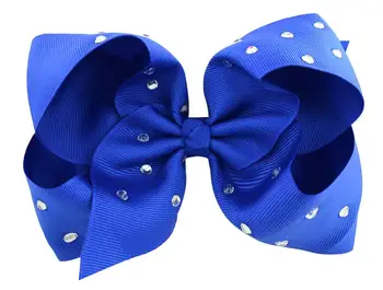 

free shipping 6pcs 5-6'' Rhinestone hair bows Signature Hair Bow sparkly hair accessories big hair bows