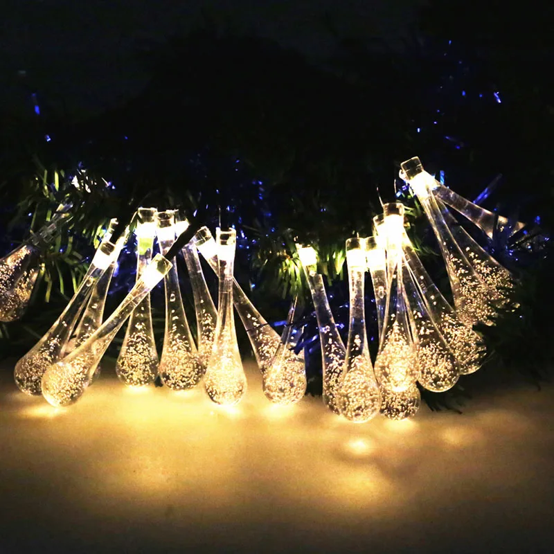 

Solar Lawn lamp Water Drop LED String Outdoor Fairy lights Garden Christmas Decoration For Home Wedding Party Landscape lightin
