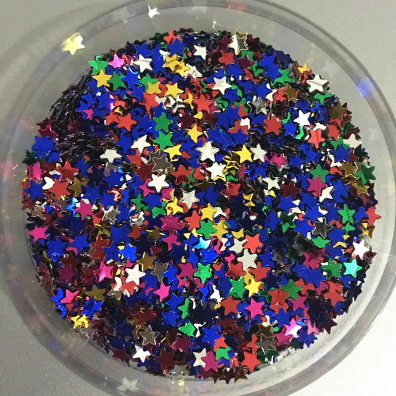 10000pcs(50g) 3/5/6mm Star Shape Loose Sequins Mix Color Glitter Paillette Sewing,Wedding Craft