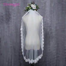 Горячая Распродажа Элегантные Короткие дешевые белые короткие венчальная Фата свадебная фата Свадебные аксессуары с зубчатым кружевным краем