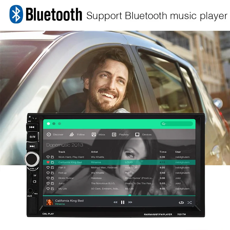 

Vehemo 2din 7031TM Car Radio 7" Touch In Dash Auto audio Player MP5 Player Bluetooth Remote Control Multimedia Player USB FM