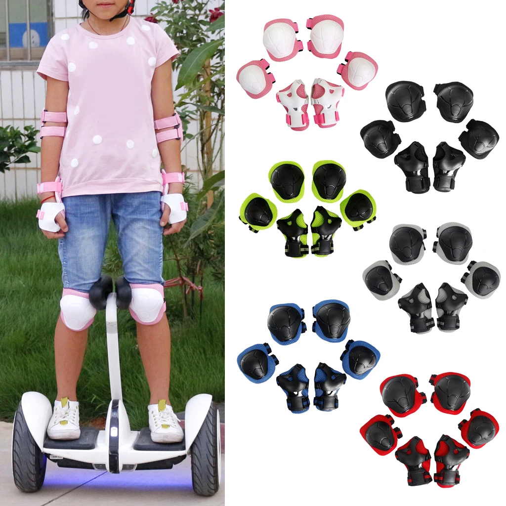 6 Pcs Kids Children Inline & Roller Skating Scooter Knee Wrist Elbow Pad Guard for Roller Skating Scooters Skateboards Cycling 6 Pcs Kids Children Inline & Roller Skating Scooter Knee Wrist Elbow Pad Guard for Roller Skating Scooters Skateboards Cycling