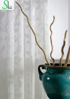 

Leaf Yarn Jacquard Fashion Curtain Floral French Window Curtains For Living Room Cortinas Kitchen Bedroom Sheer Estores Tulle