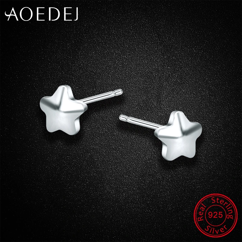 

AOEDEJ 4mm Mini Small Kid Earring Safe 925 Sterling Silver Stud Earrings Cute Children Star Ear Stud Piercing Argent 925 Jewelry