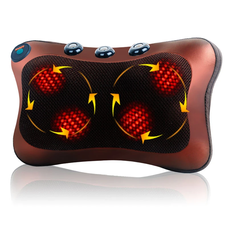 

Neck Massager Car Home Cervical Shiatsu Massage Neck Back Waist Body Electric Multifunctional Massage Pillow Cushion with Box