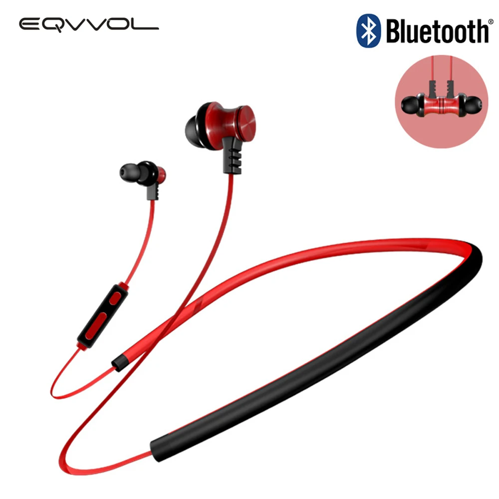 Eqvvol Neckband Wireless Bluetooth Headphone Magnetic Earphone For Sports Headset in-ear Stereo Auriculares Earbuds Earpiece Eqvvol Neckband Wireless Bluetooth Headphone Magnetic Earphone For Sports Headset in-ear Stereo Auriculares Earbuds Earpiece