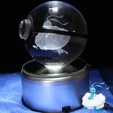 Очаровательны Кристалл 3D Altaria мяч фигурку Cristal Pokemon Go Led ночник стенд