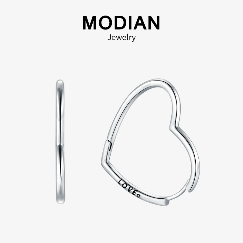 Modian, новинка, распродажа, 925 пробы, Серебряное сердце, любовь, роскошные серьги-кольца, модные Висячие серьги для женщин, вечерние ювелирные изделия