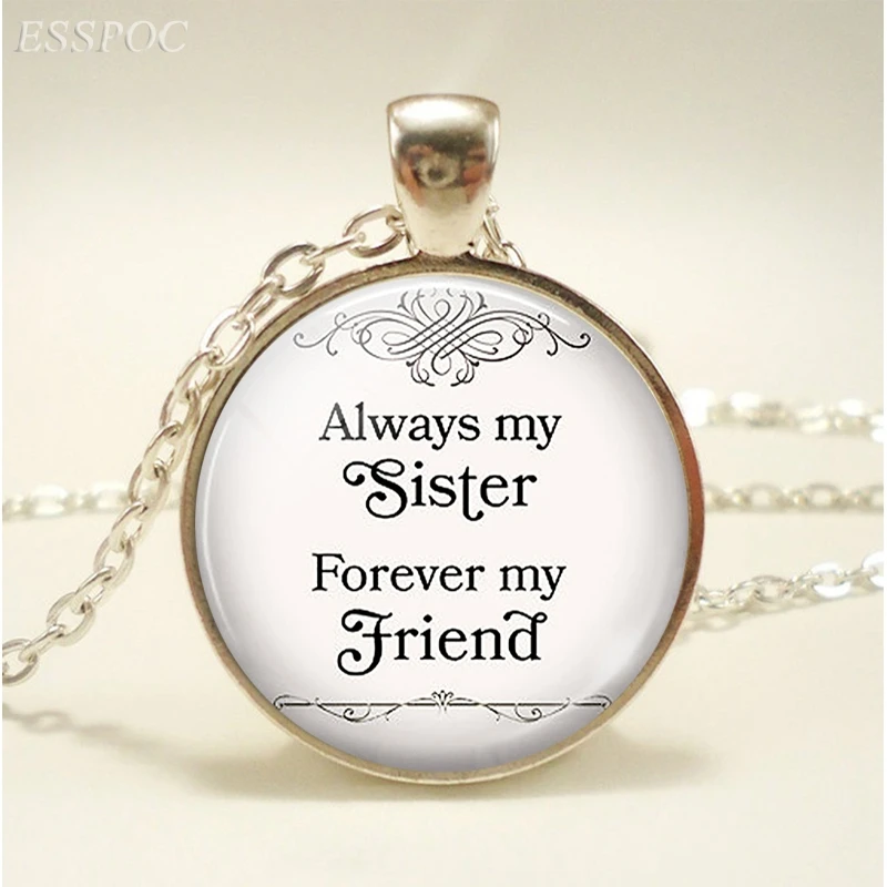 New 4pcs Set  Alloy Always Sisters Forever Friends Necklace 20.5"L Chain Gift 