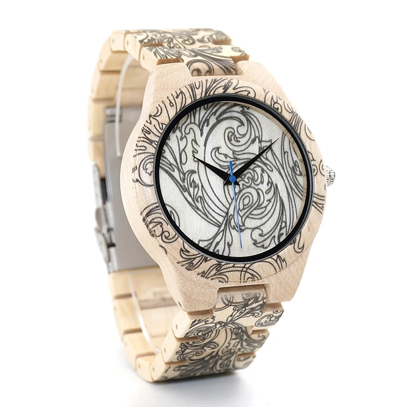 BOBO BIRD Men wooden watches Unique Design Vintage Quartz Analog Wristwatch Custom logo as Gift