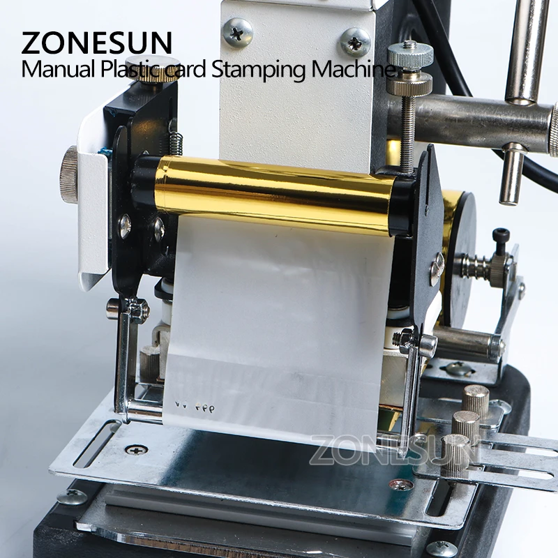 ZONESUN ПВХ карта бумажная Кожа Логотип Горячая фольга тиснение машина для тиснения