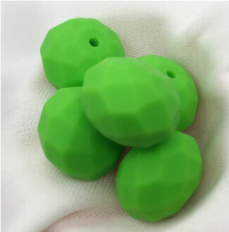 50 шт./лот, Детские Силиконовые счеты, бусины 20 мм, прорезыватели для зубов, силиконовые бусины для прорезывания зубов - Цвет: Зеленый
